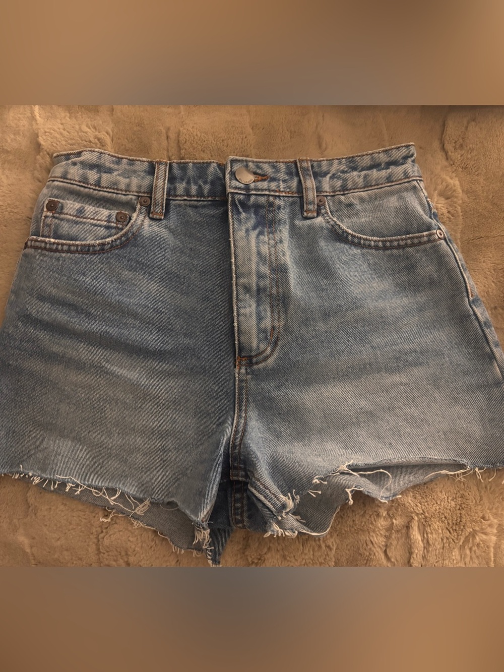 Billabong Light Blue Frayed Denim Shorts